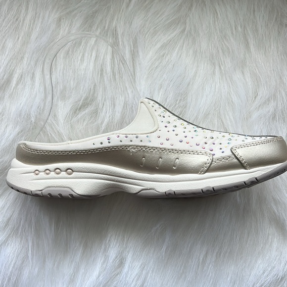 Easy Spirit Travelstone Jeweled Mules Gold NIB - Picture 6 of 12